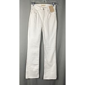 Madewell Women Jeans 23T Mid-Rise Kick Out White NWT Flaw
